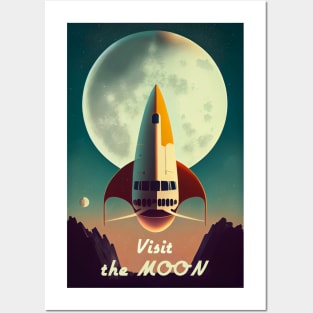 Moon Adventure Vintage Travel Poster Posters and Art